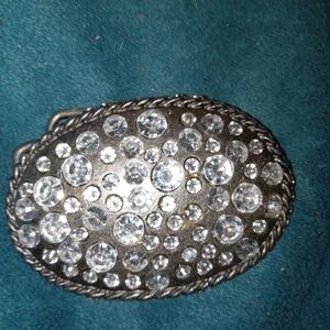 VINTAGEVRhinestoneCovered Oval belt Buckle